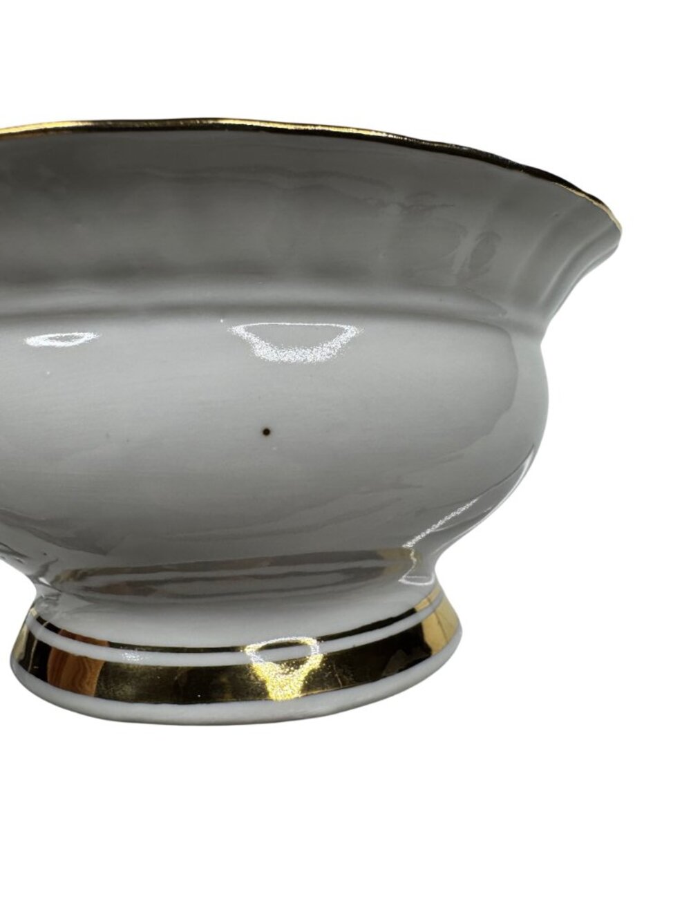 Porcelain Lidded Sugar Bowl With Gold Trim & Matching Ladle - Picture 14 of 16
